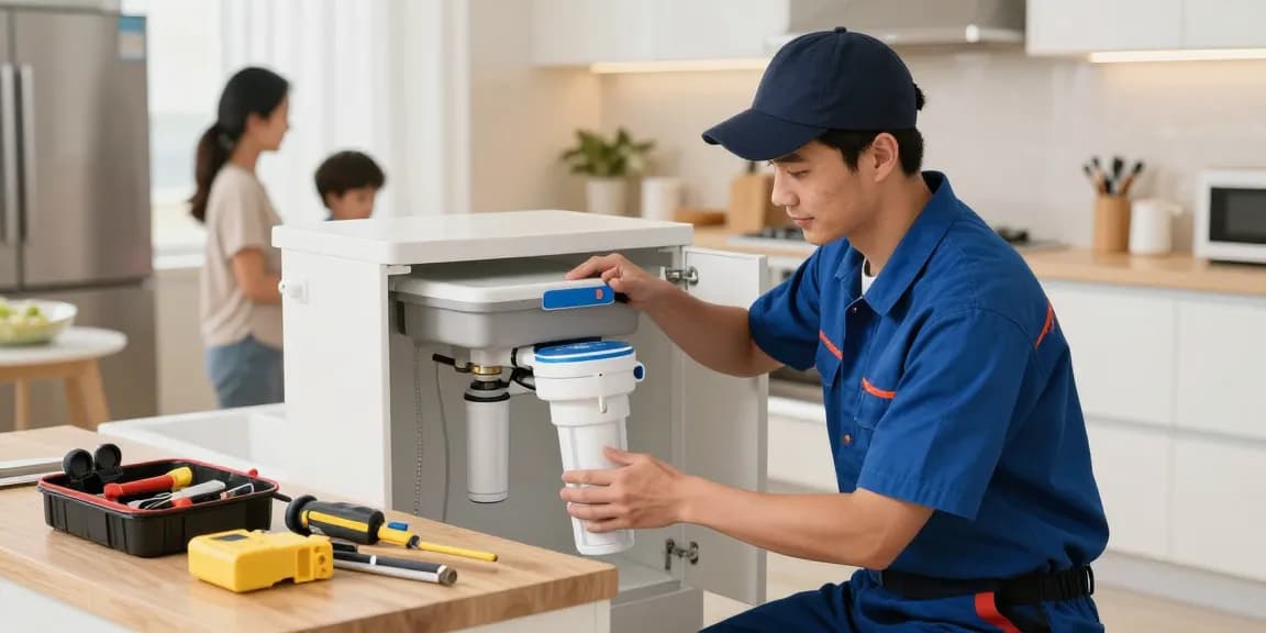 AQUA CREST FQSVF FQSVN Under Sink Water Filter installed by a trusted provider for local services.