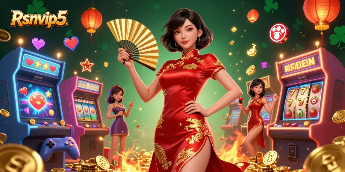 Rasakan kemenangan menarik dengan Rsnvip5 dalam ilustrasi digital bertema kasino yang penuh warna ini.