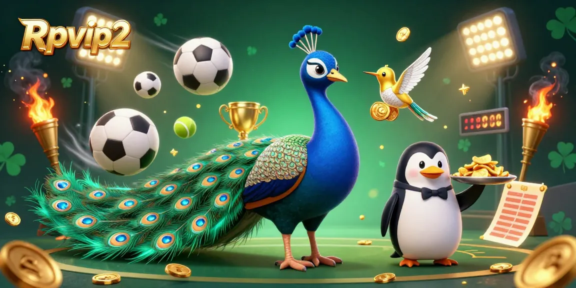 Rasakan pengalaman bermain yang mendebarkan dengan Rpvip2 yang menampilkan burung merak, penguin, dan kolibri dalam suasana kasino yang kaya.