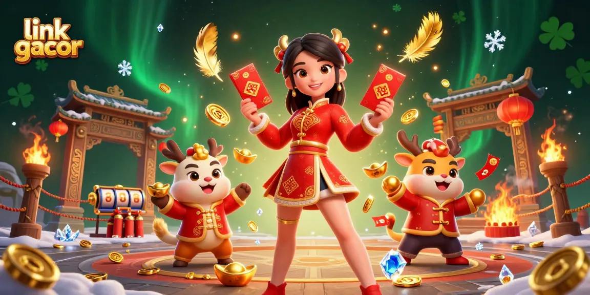 Experience thrilling gameplay with link gacor featuring vibrant slot reels and festive elements.