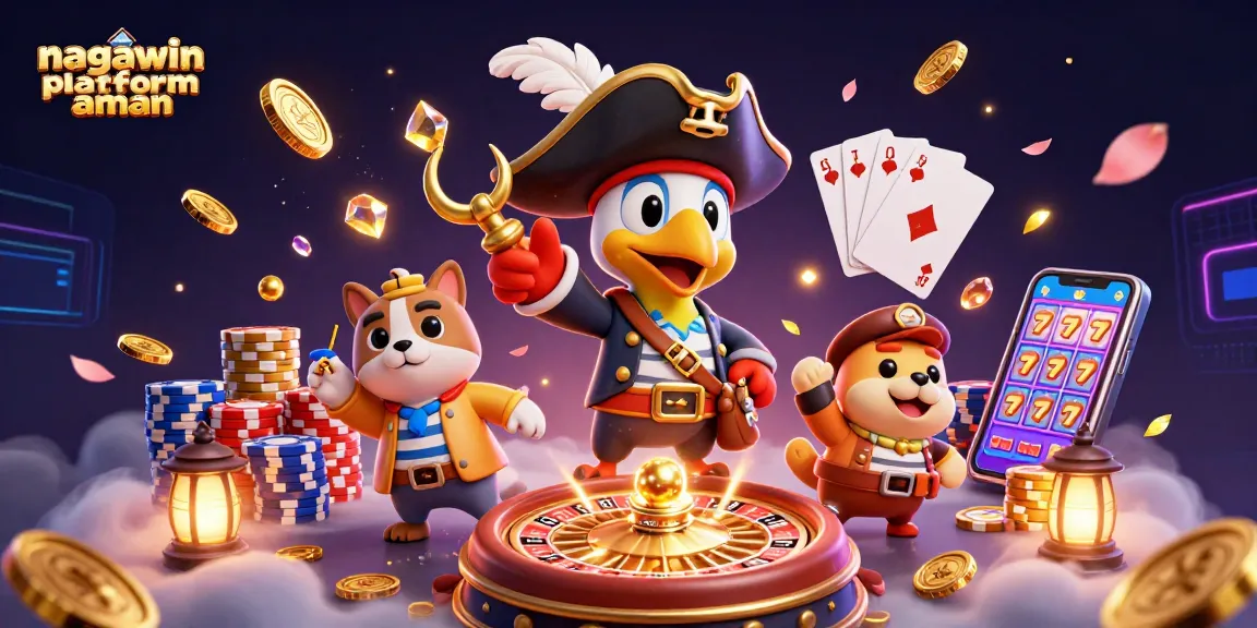 Experience winning with nagawin platform aman, featuring exciting casino characters and games.
