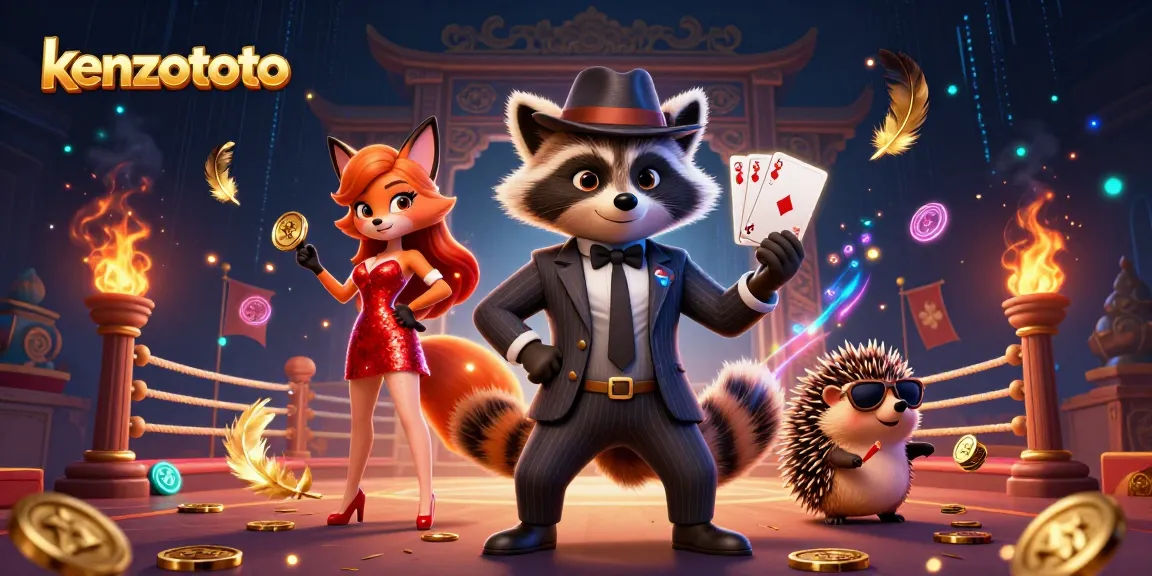 Kenzototo reveals thrilling lottery outcomes in a vibrant casino illustration filled with action and excitement.