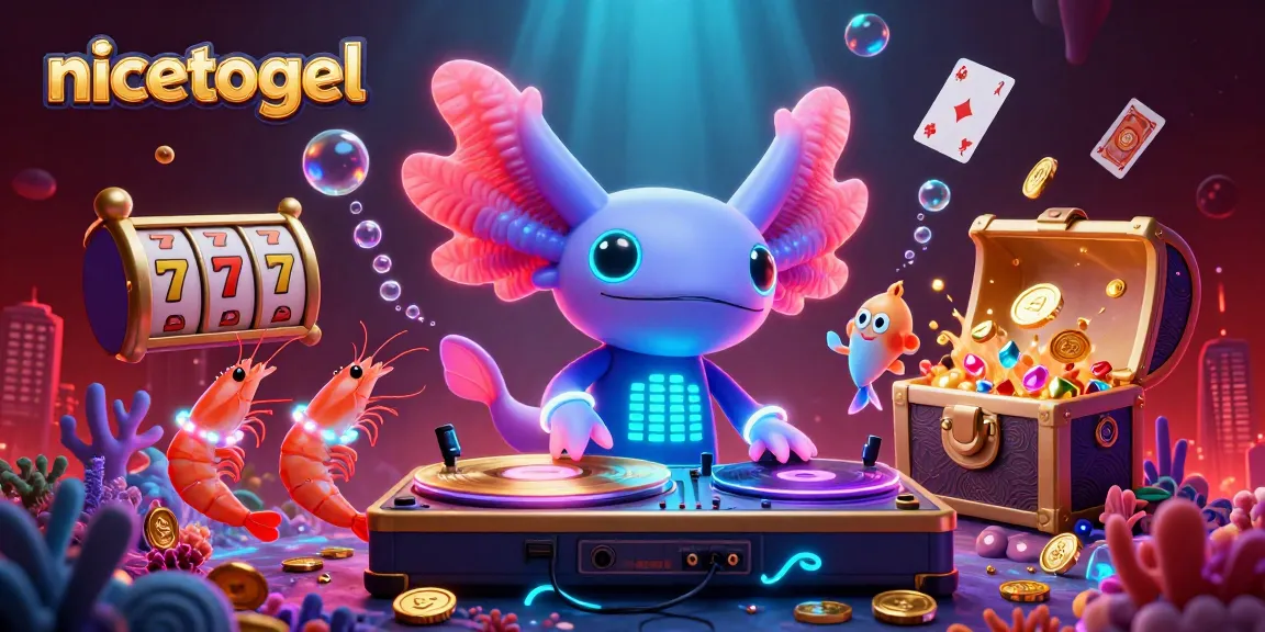 Experience excitement at nicetogel with vibrant casino-themed underwater scene featuring a DJ and animated sea creatures.