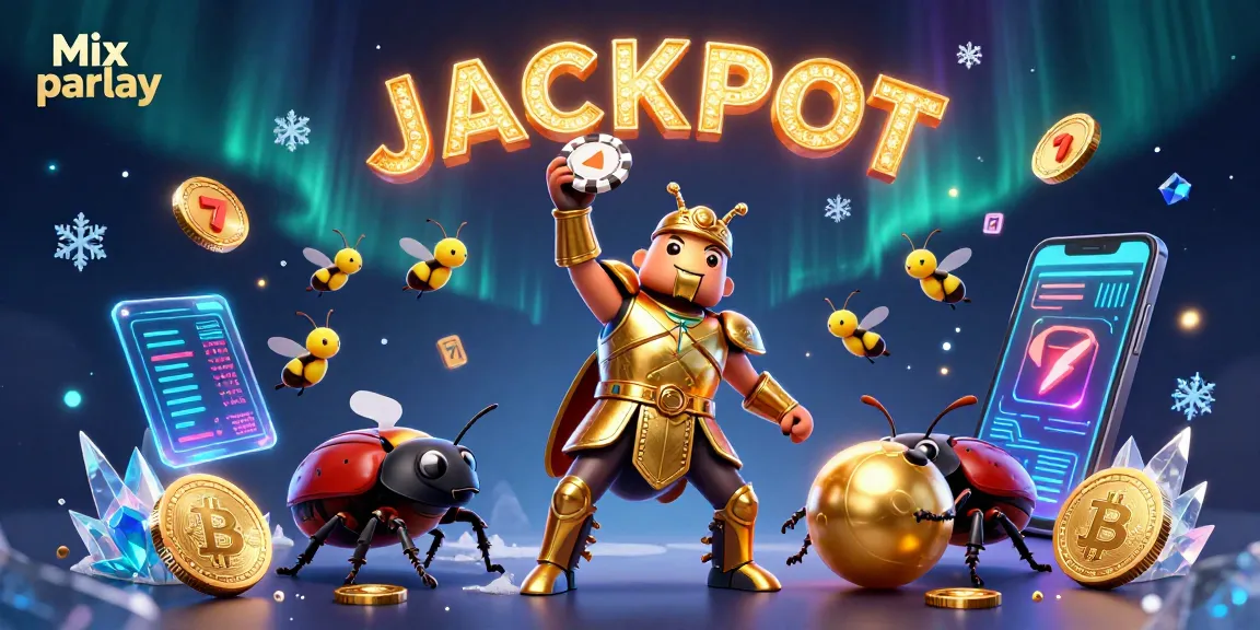 Win big with Mix parlay as hercules beetles celebrate a casino victory, showcasing vibrant betting elements.