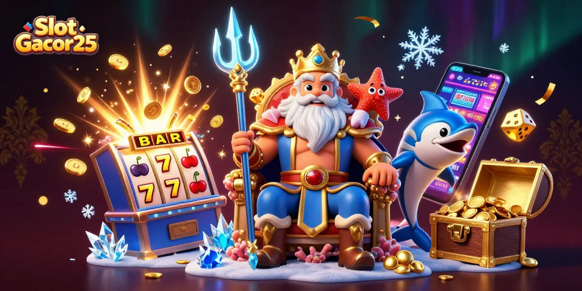Slot Gacor25 menawarkan permainan menarik dengan karakter kunci dan mesin slot berkilauan.
