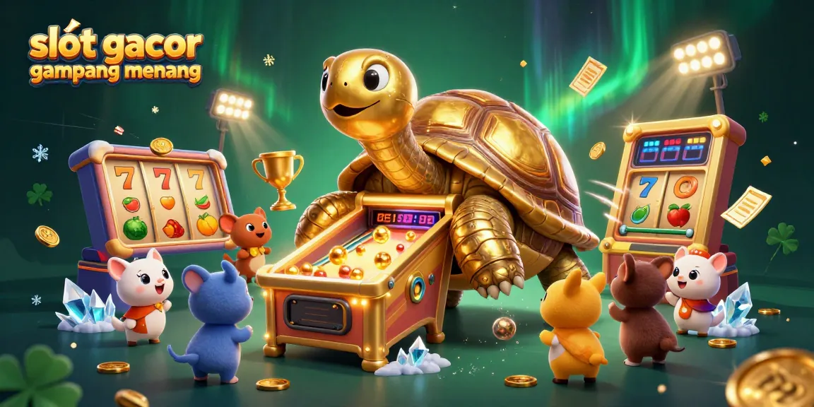 Experience the excitement of slot gacor gampang menang with vibrant symbols, trophies, and fun gaming elements in a dynamic 3D scene.