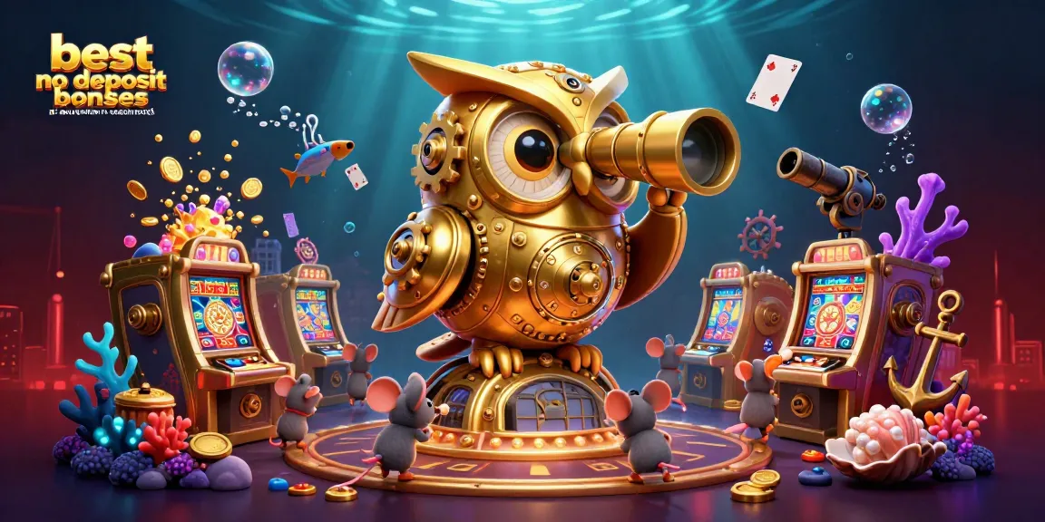 Engage with the best no deposit bonuses at Australian casinos in a vibrant 3D illustration full of action.