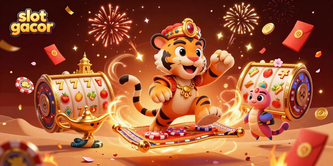 Rasakan keseruan bermain slot gacor dengan penampilan kartun yang kaya warna dan detail, dikelilingi simbol permainan