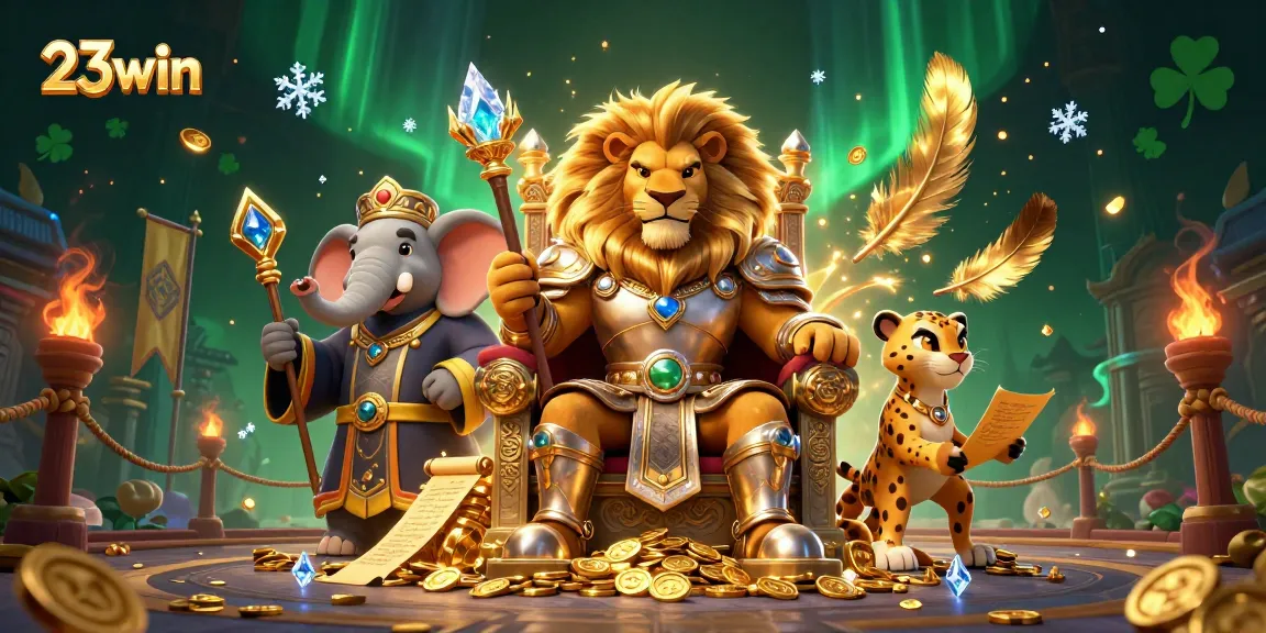 Engage in thrilling gameplay with the majestic 23win lion king at the heart of an exhilarating casino scene.