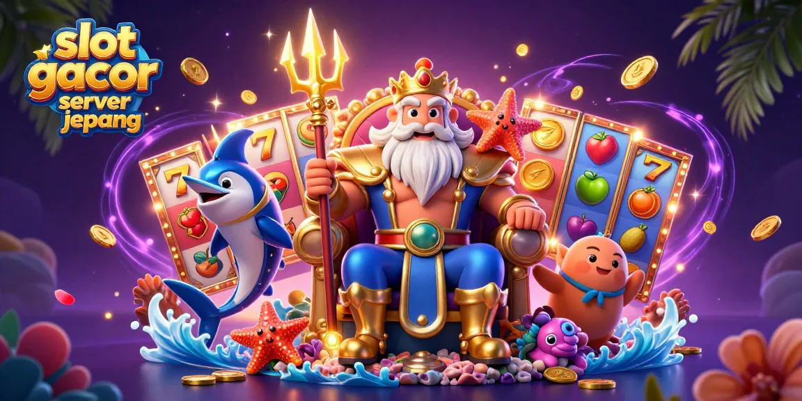 Engage with slot gacor server jepang in this vibrant 3D scene showcasing dynamic slot reels and exciting casino elements.