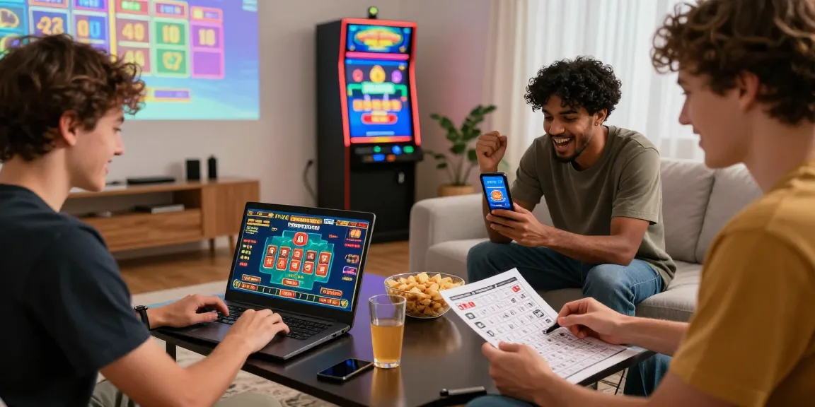 Exciting online gaming scene with players enjoying TEMPOTOTO's lottery and live casino games in a vibrant home setting.