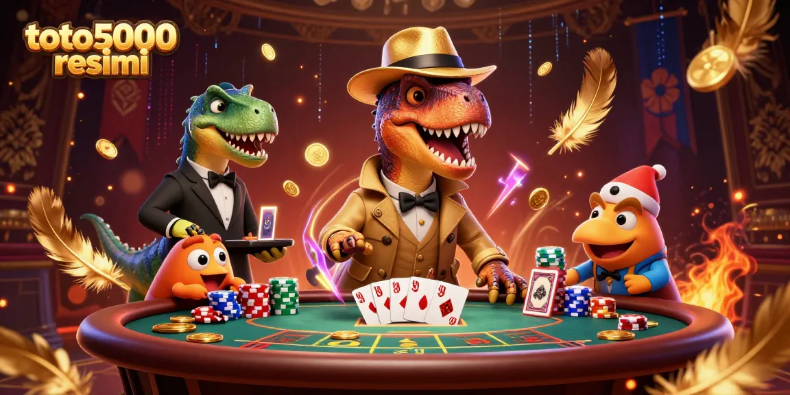 Immerse yourself in the action of toto5000 resmi at a dynamic blackjack table with animated dinosaurs.
