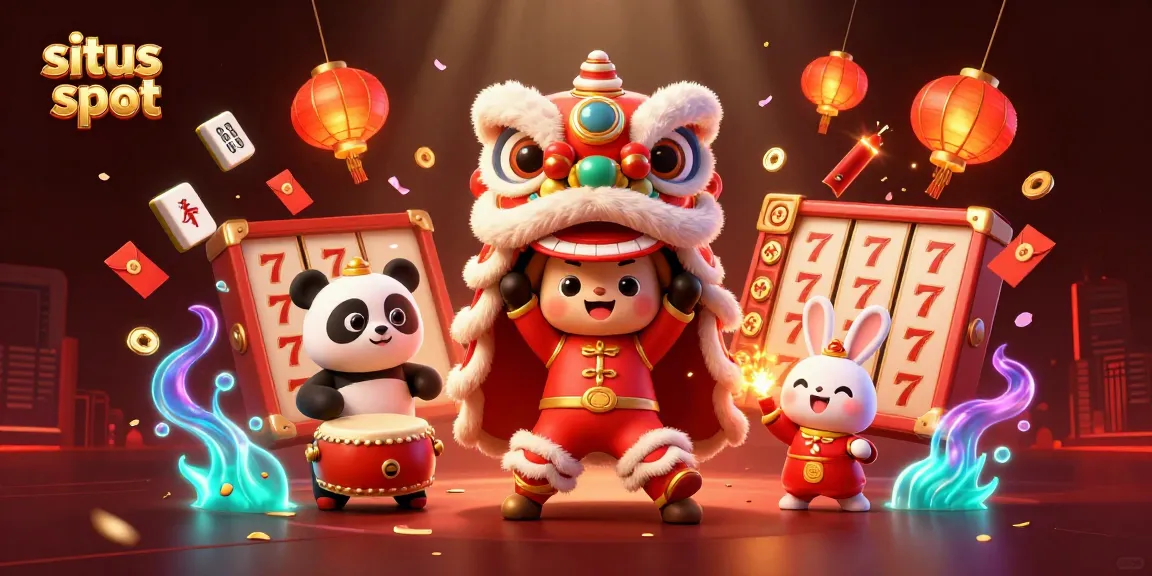 Jelajahi situs slot dengan peluang besar di ilustrasi kasino yang meriah.