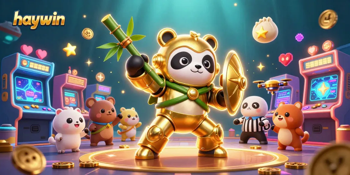Join the excitement at haywin while cheering for the golden panda robot in a lively casino match-up.