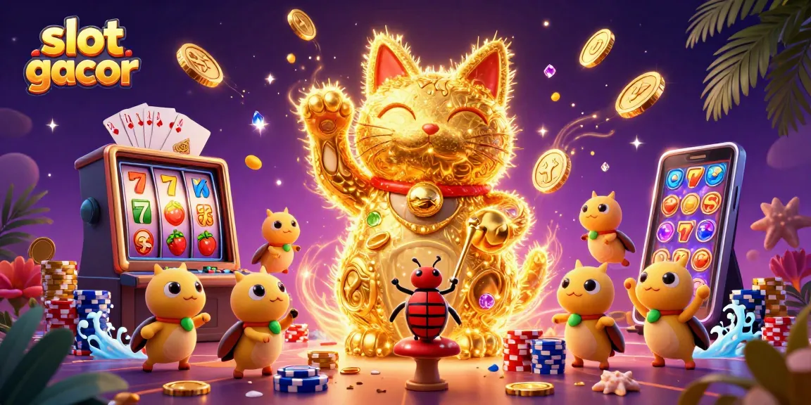 Visualisasi menarik tentang slot gacor dengan simbol keberuntungan dalam kasino