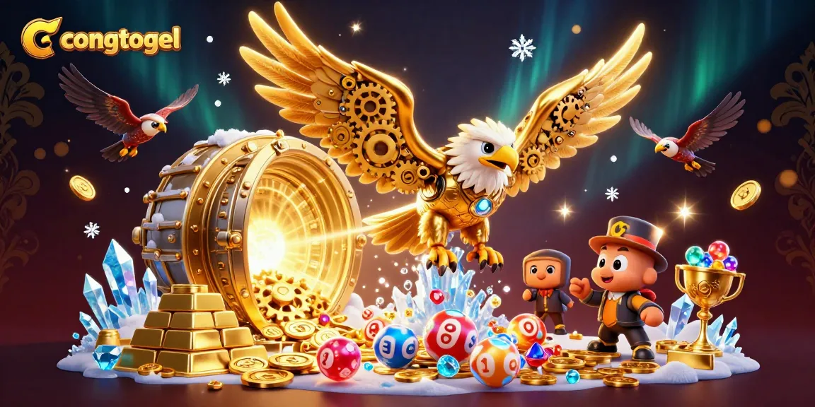 Experience the thrill of winning with congtogel in this vibrant lottery-inspired scene packed with riches.